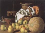 MELeNDEZ, Luis Style life with melon and pears china oil painting reproduction